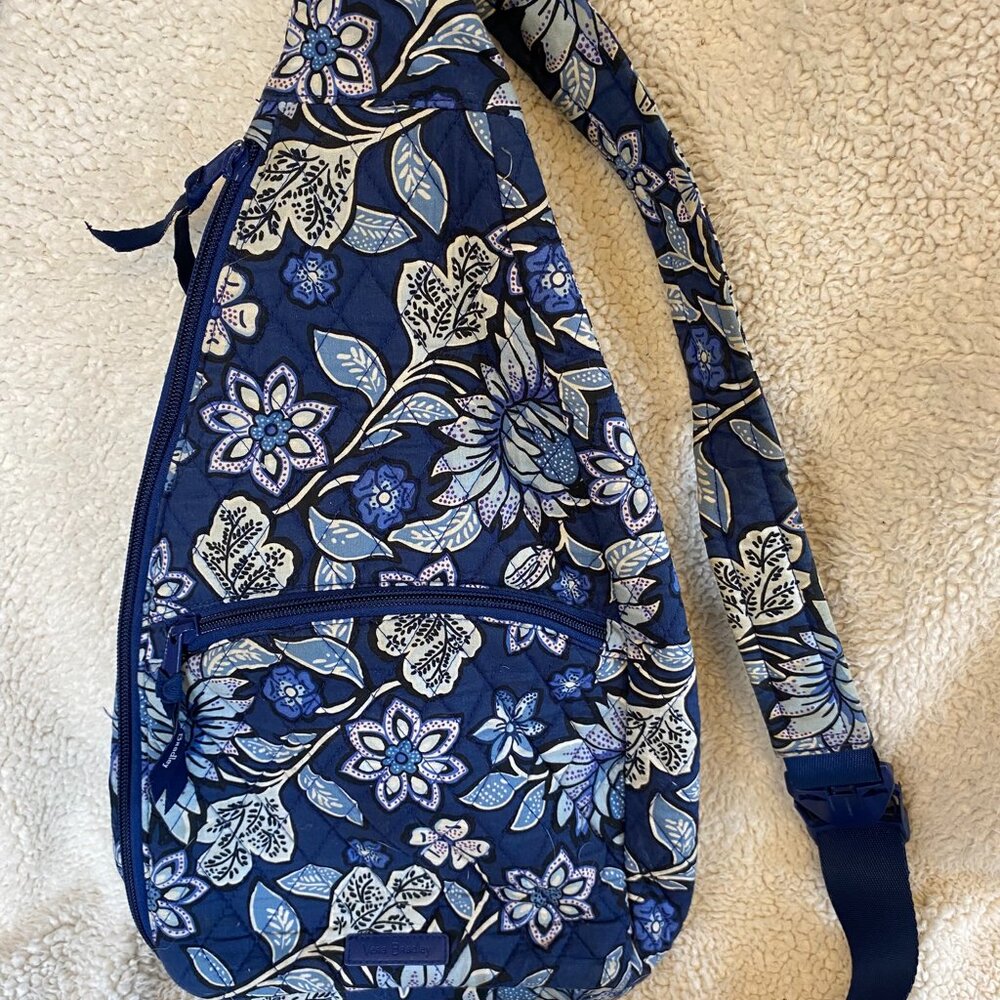 Vera Bradley Blue Floral Sling Backpack
